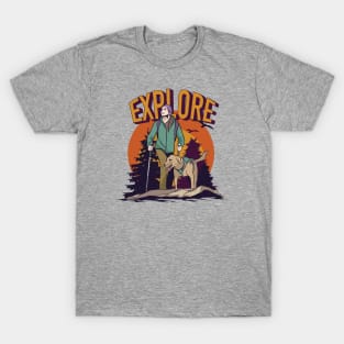 Explore | Hiker with Yellow Lab T-Shirt